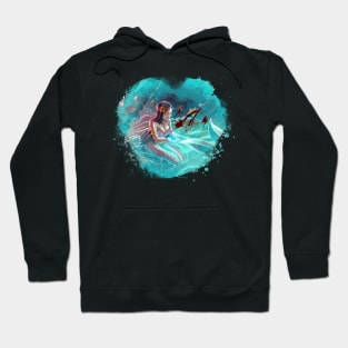 Sapphire Serenity: A Mermaid's Touch (Cerulean Heart) Hoodie